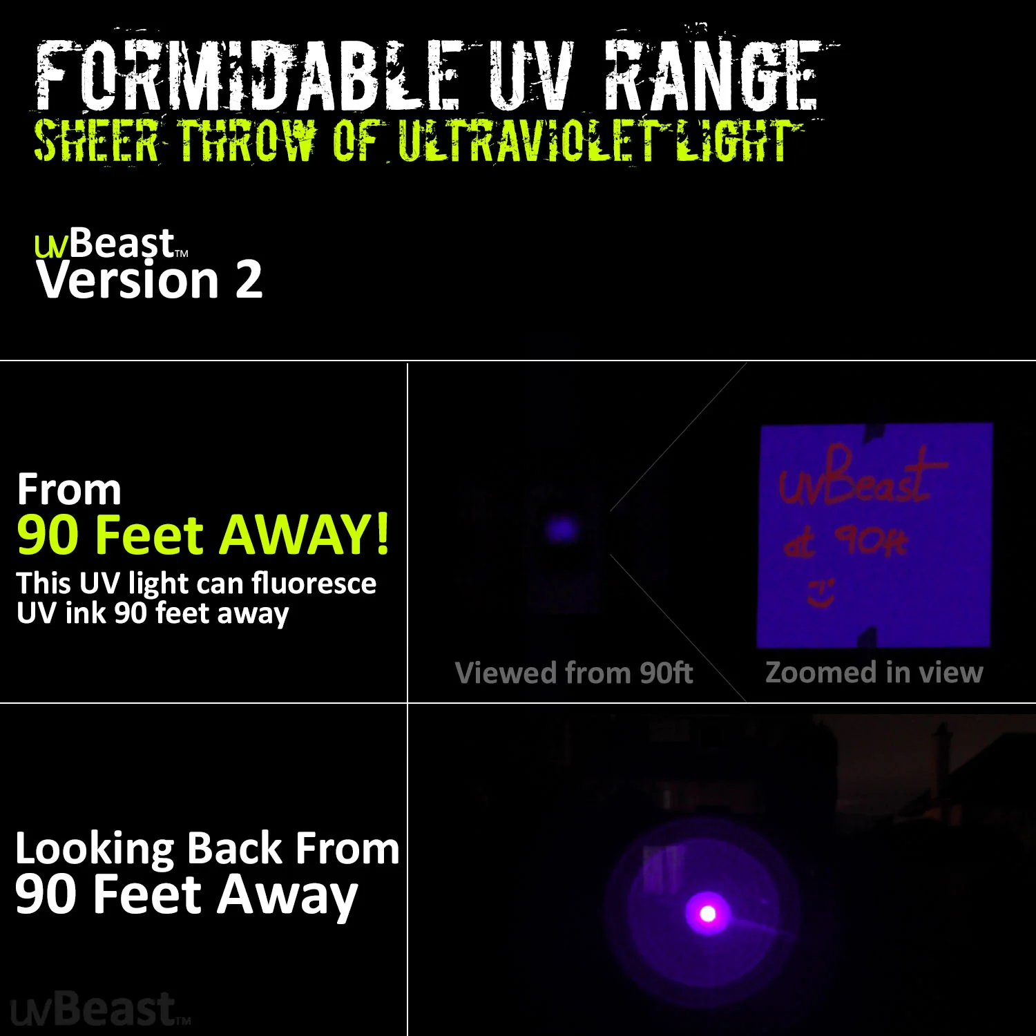 uvBeast Black Light UV Flashlight V2 (VERSION 2) Flood Effect - Image 4