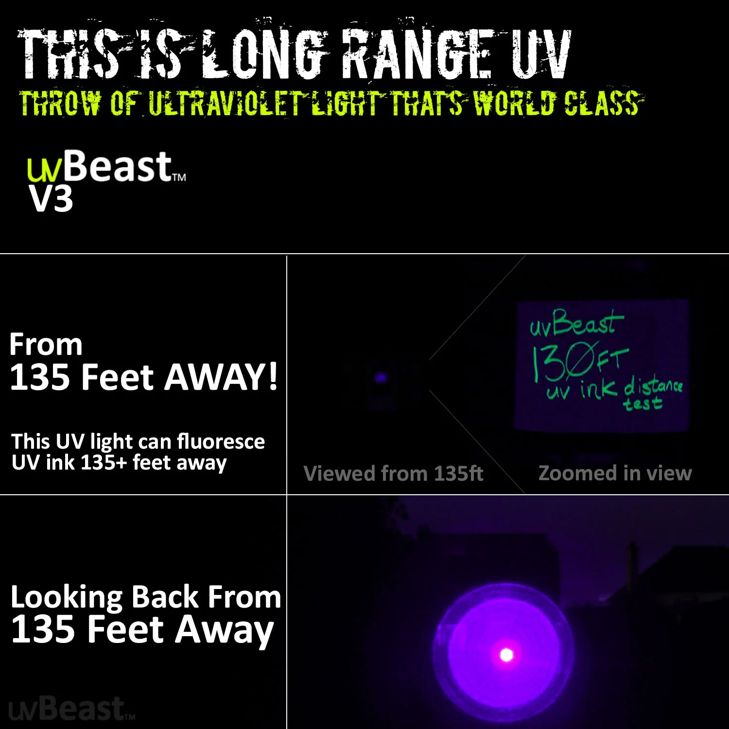 uvBeast Black Light UV Flashlight V3 385-390nm Rechargeable 18650 Battery POWER PACK EDITION - Image 7