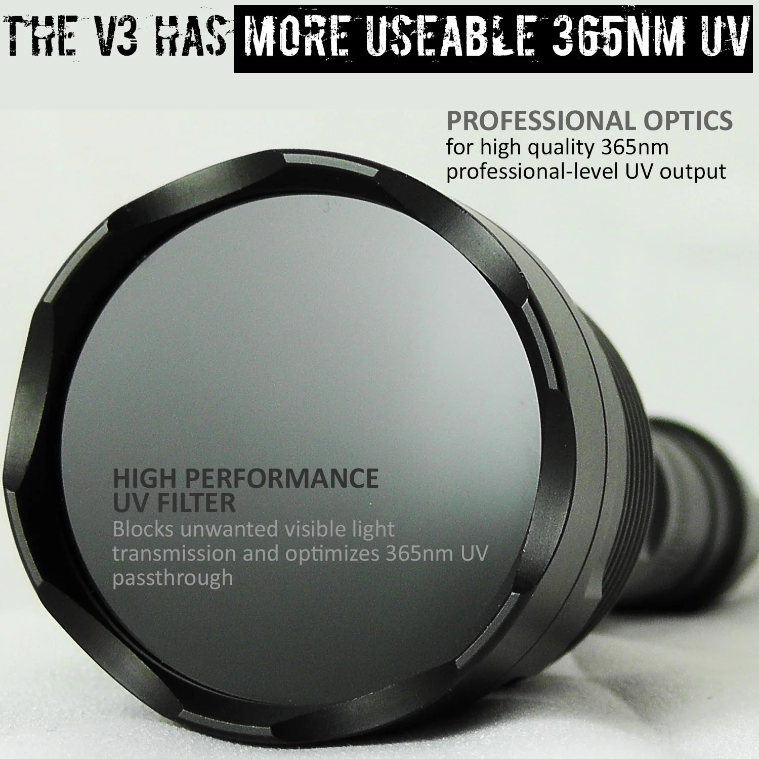 uvBeast Black Light UV Flashlight V3 365nm – FILTERED Ultraviolet - HIGH POWER and LONG RANGE Professional Grade 365nm Beam - Image 6