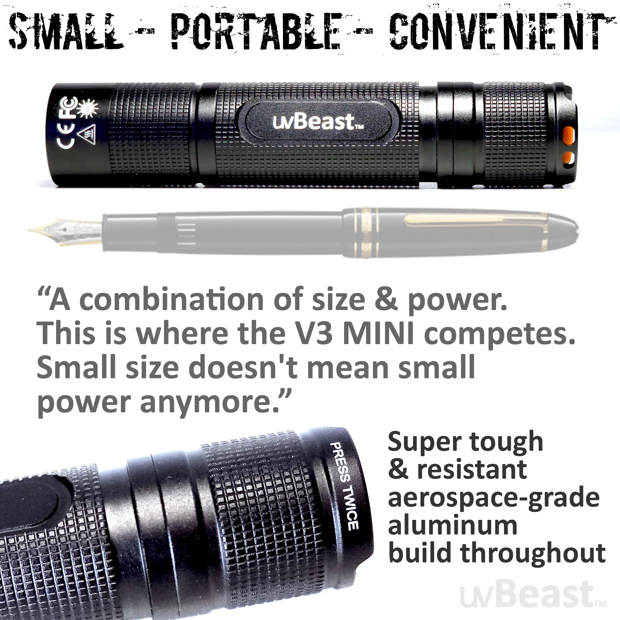 uvBeast Black Light UV Flashlight V3 365nm MINI - FILTERED Ultraviolet - USB-C Charge Port - Professional Grade - Image 5